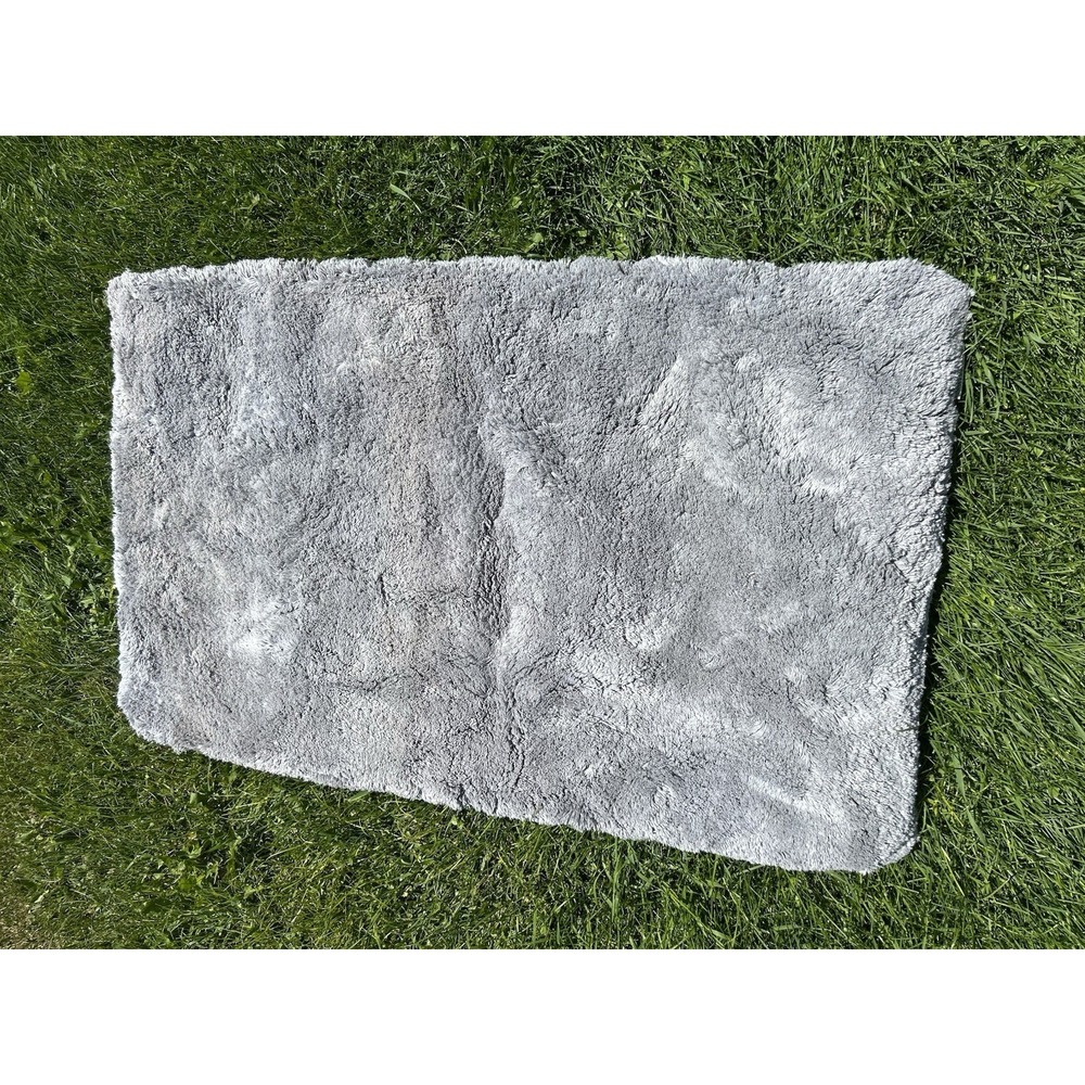 Casa Zeta-Jones 100% Cotton Cushioned Accent Rug Gray 42x26 Removable Pad